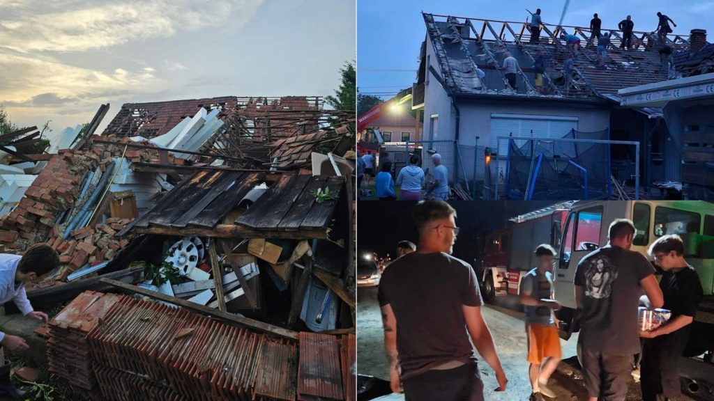 kolaž fotografija prirodne katstrofe u Gradišću