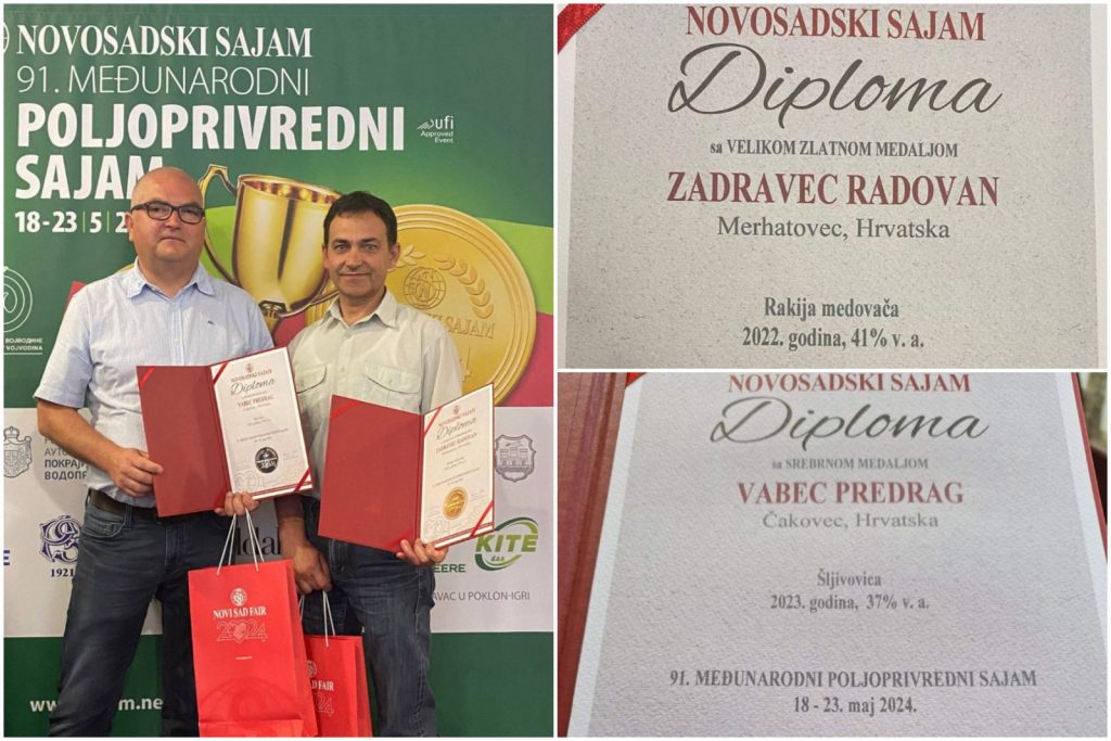predrag vabec i radovan zadravec s medaljama za rakiju