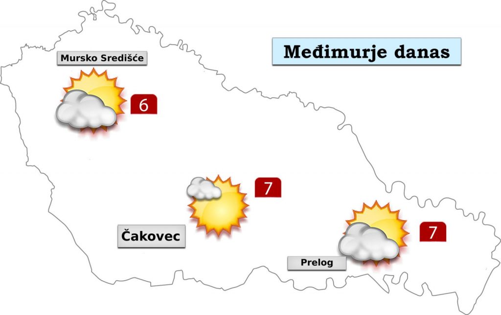 Ilustracija Međimurja za vremensku prognozu danas