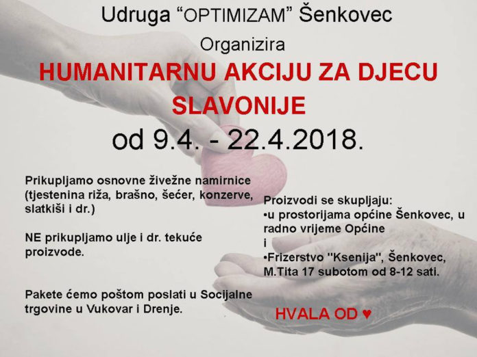 humanitarna akcija za djecu Slavonije
