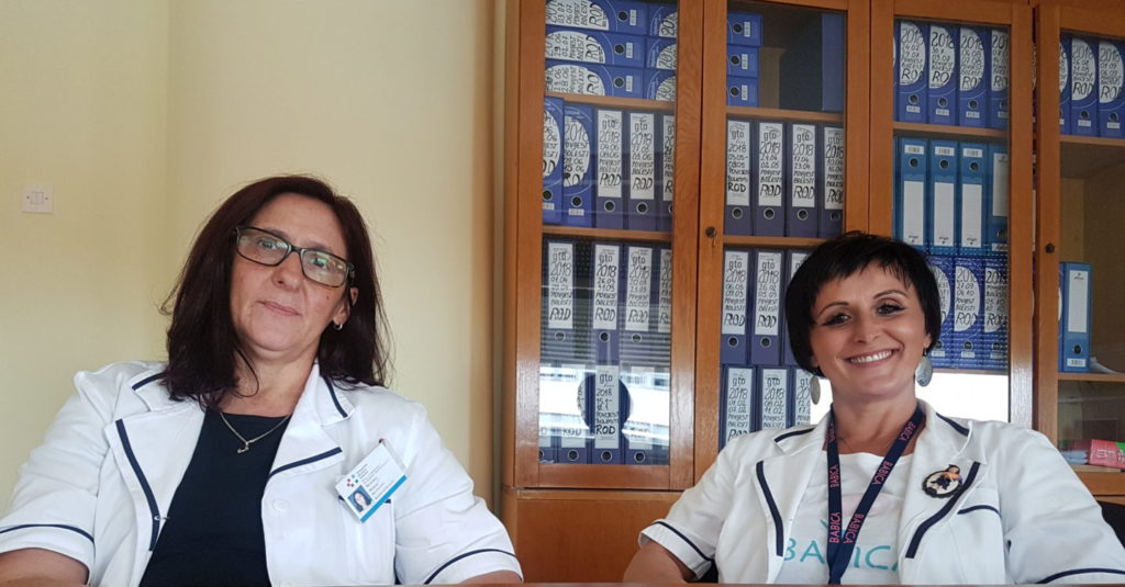 Glavna sestra odjela za ginekologiju, porodništvo i neonatologiju Nevenka Horvat i glavna primalja Karmen Cecarko Vidović
