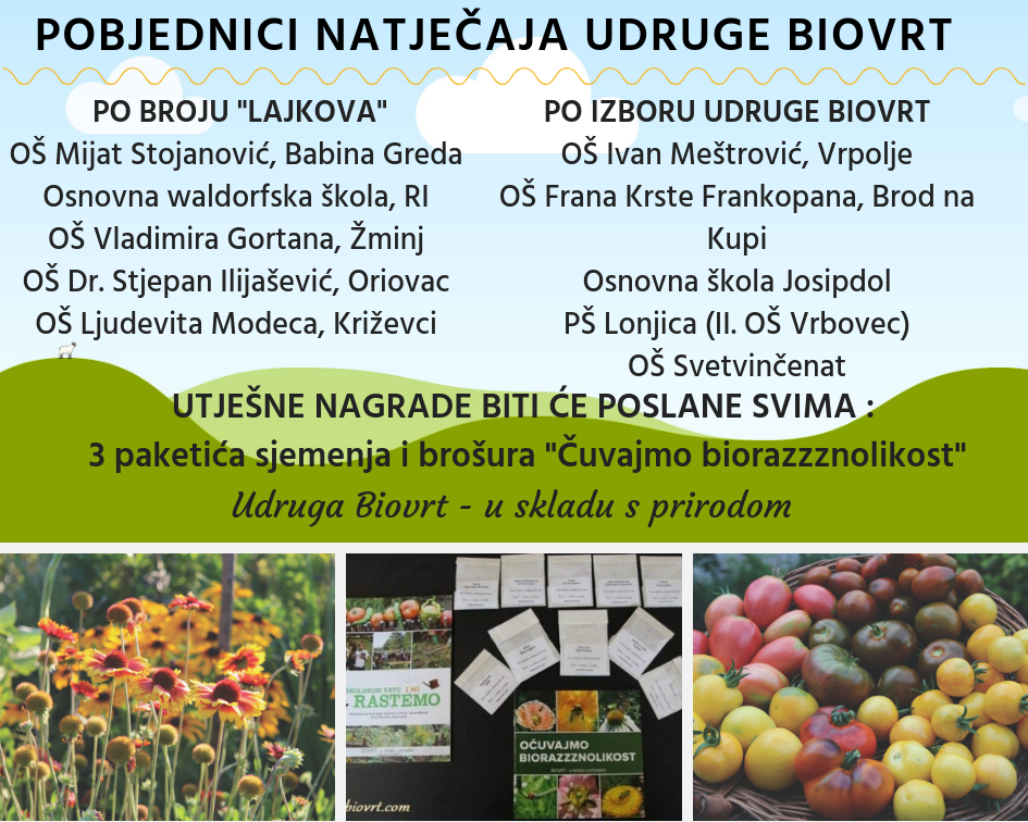 Udruga Biovrt nagrađeni školski vrtovi