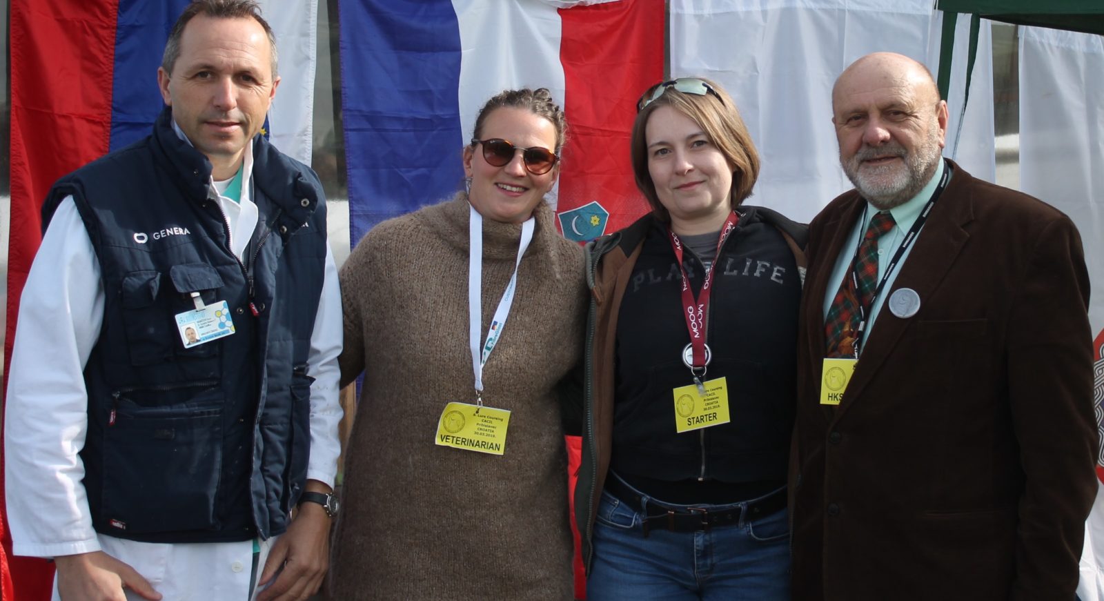 nadležni veterinar Branimir Novak, predsjednica Kluba Lea Slunjski, Tajnica Kluba Sonja Mjher i delegat kinološkog saveza Dražen Kipke