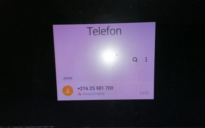 telefonski poziv iz Tunisa