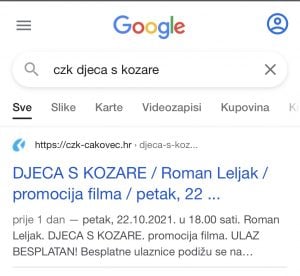 Google pokazuje da je projekcija zaista bila zakazana