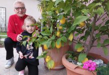Marija i unučica Nika sa limunom