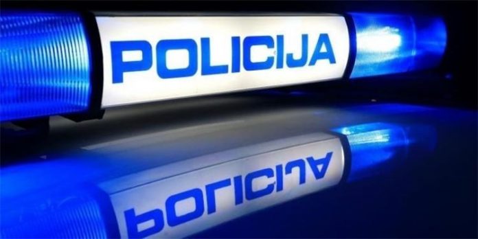 Plava svijetla i natpis 