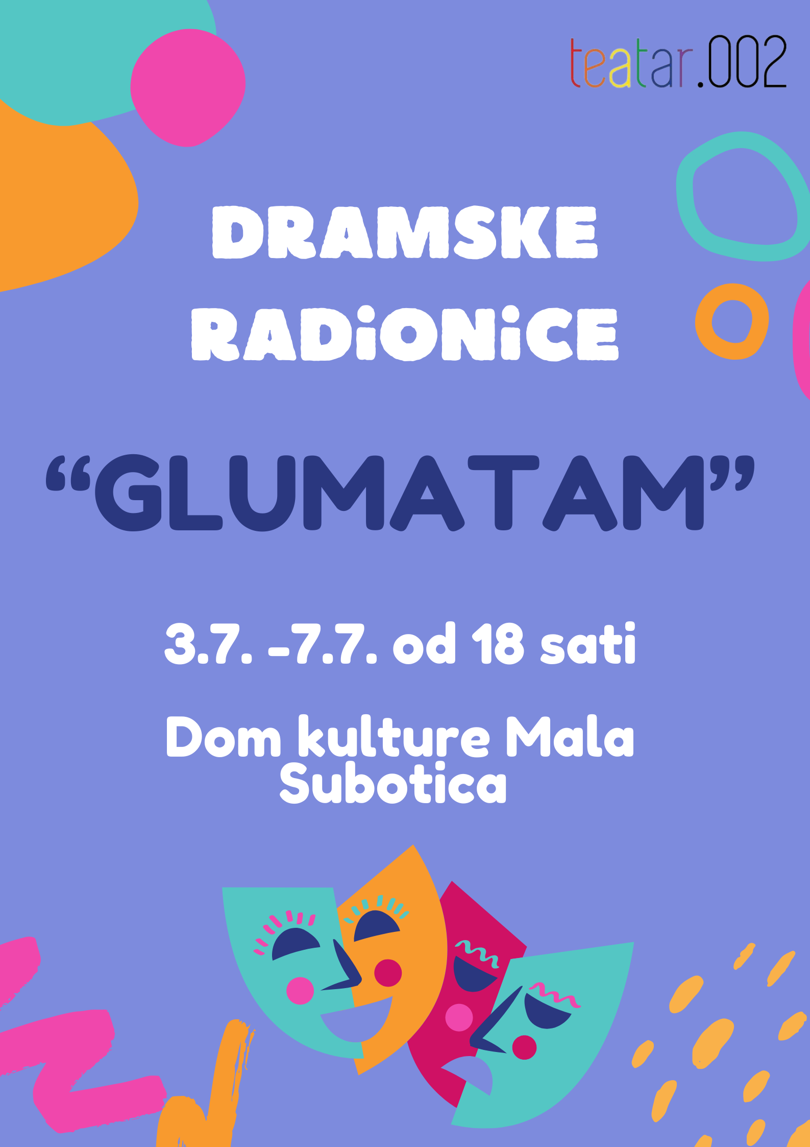 Poster dramske radionice Glumatam