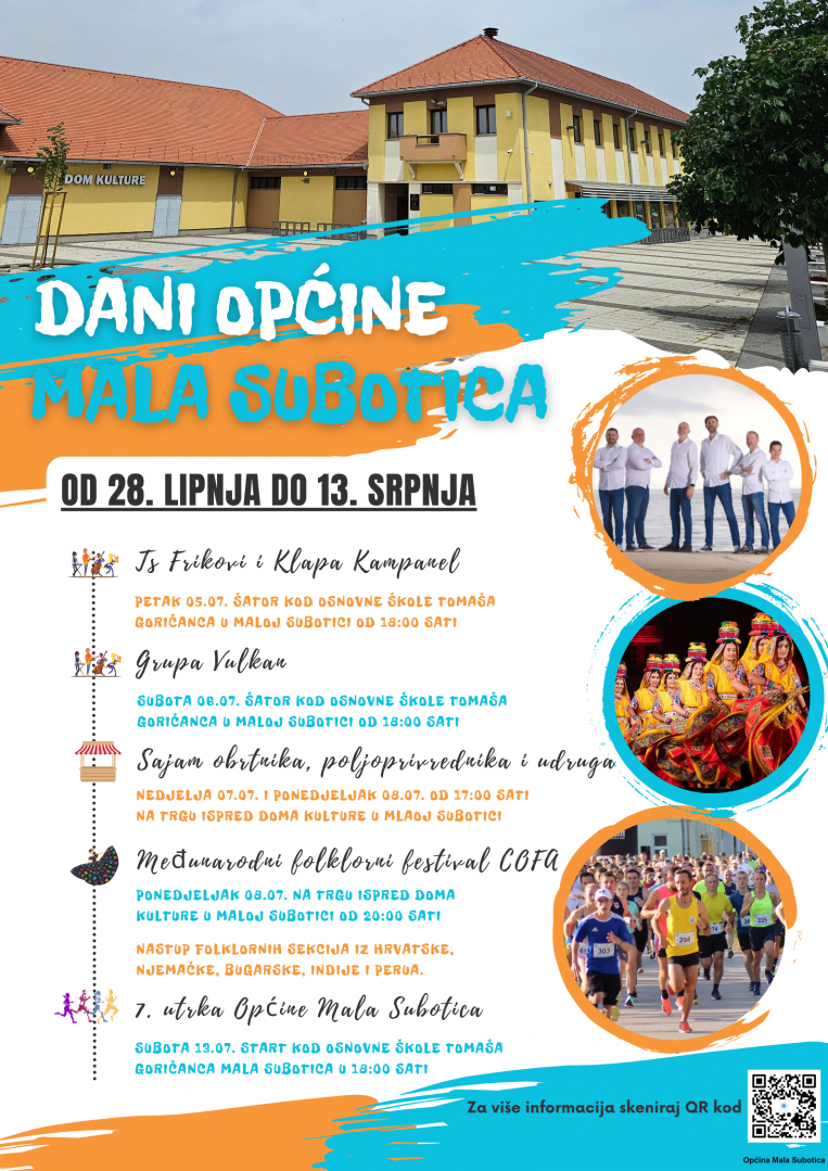 Plakat općine Mala Subotica, povodom Dana Općine