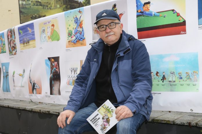 Karikaturist Damir Novak, sa svojim karikaturama