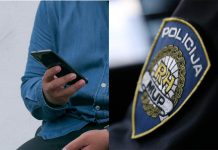 Kolaž fotografija mobitela i policijske uniforme, krađa mobitela Totovec
