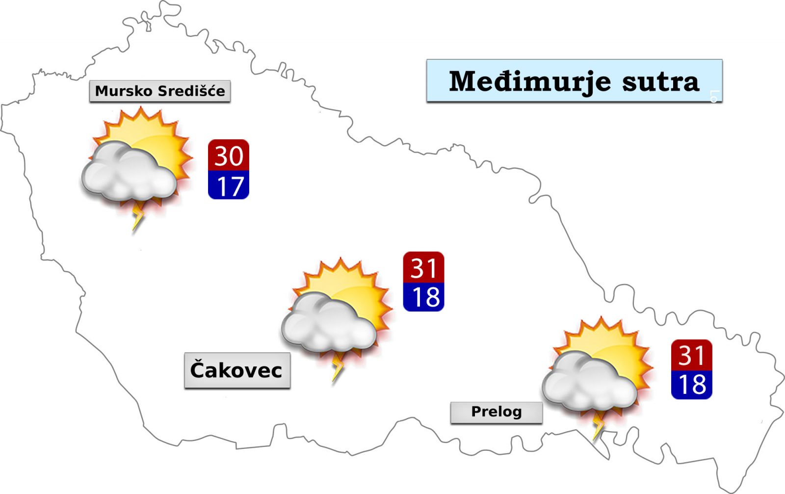 Vremenska prognoza za 8. kolovoz 2024.