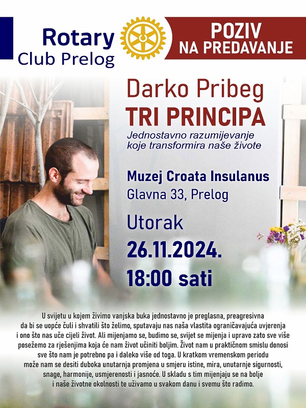 plakat predavanja Darka Pribega