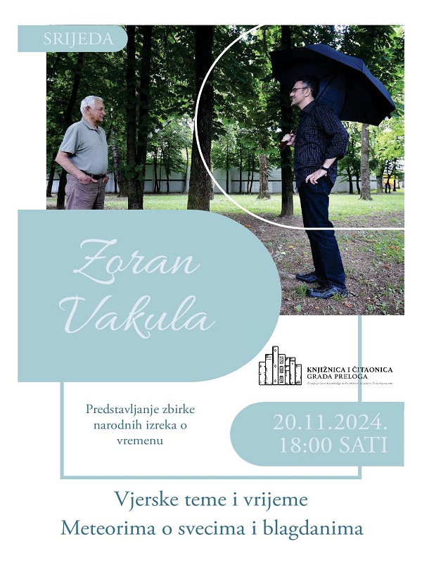 plakat predstavljanja knjige Zorana Vakule