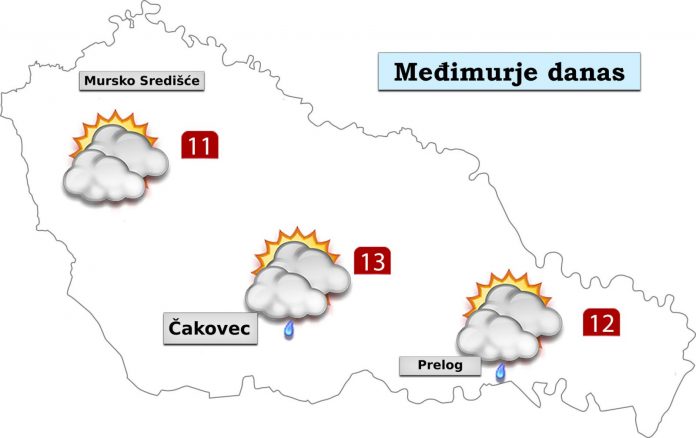 Četvrtak donosi umjereno do pretežno oblačno, vjetrovito i toplije vrijeme. Navečer će biti mjestimične kiše. Vjetar umjeren do jak jugozapadni, navečer sjeveroistočni. Jutarnja temperatura zraka između 3 i 6°C, a najviša dnevna od 11 do 13°C.