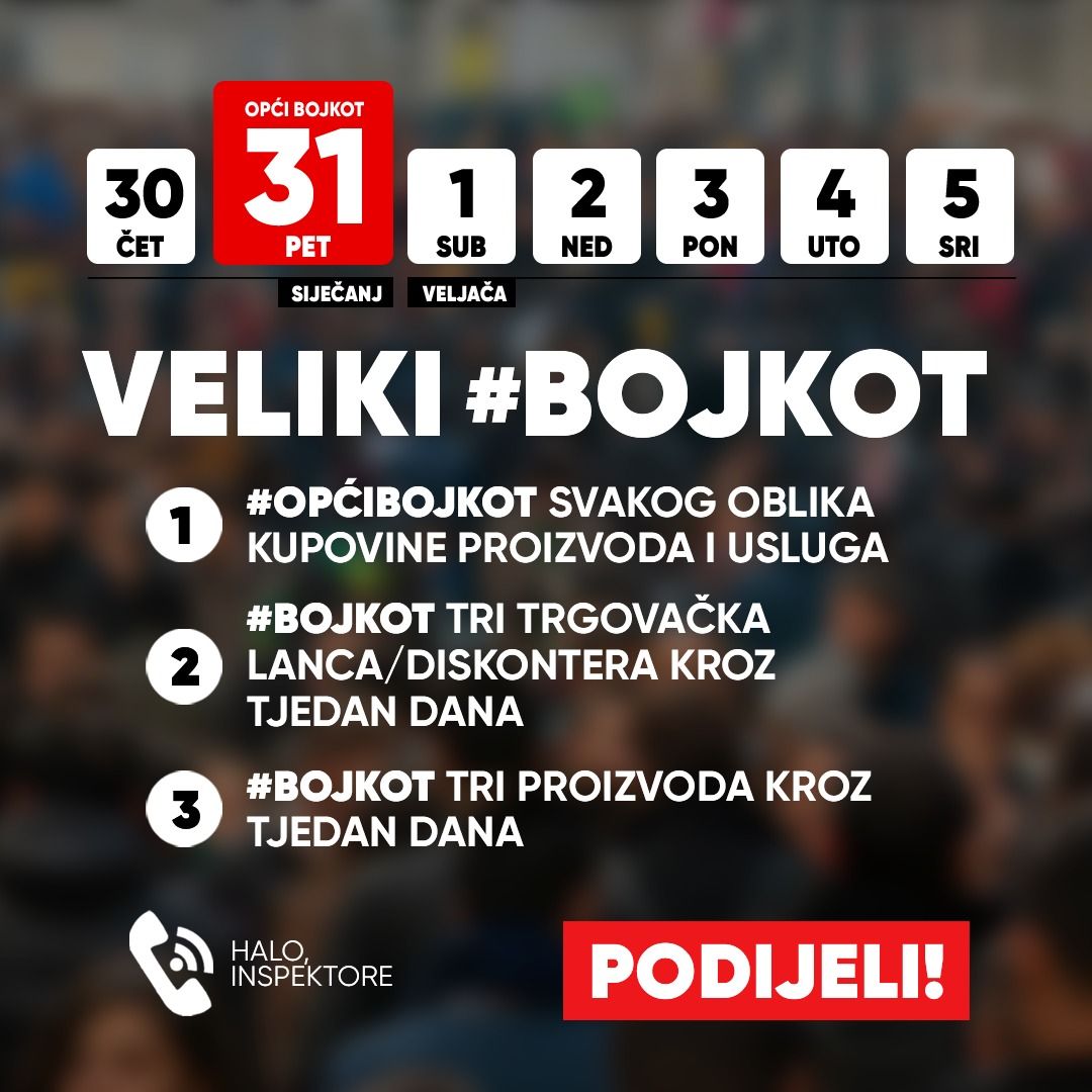 Poziv na veliki bojkot 