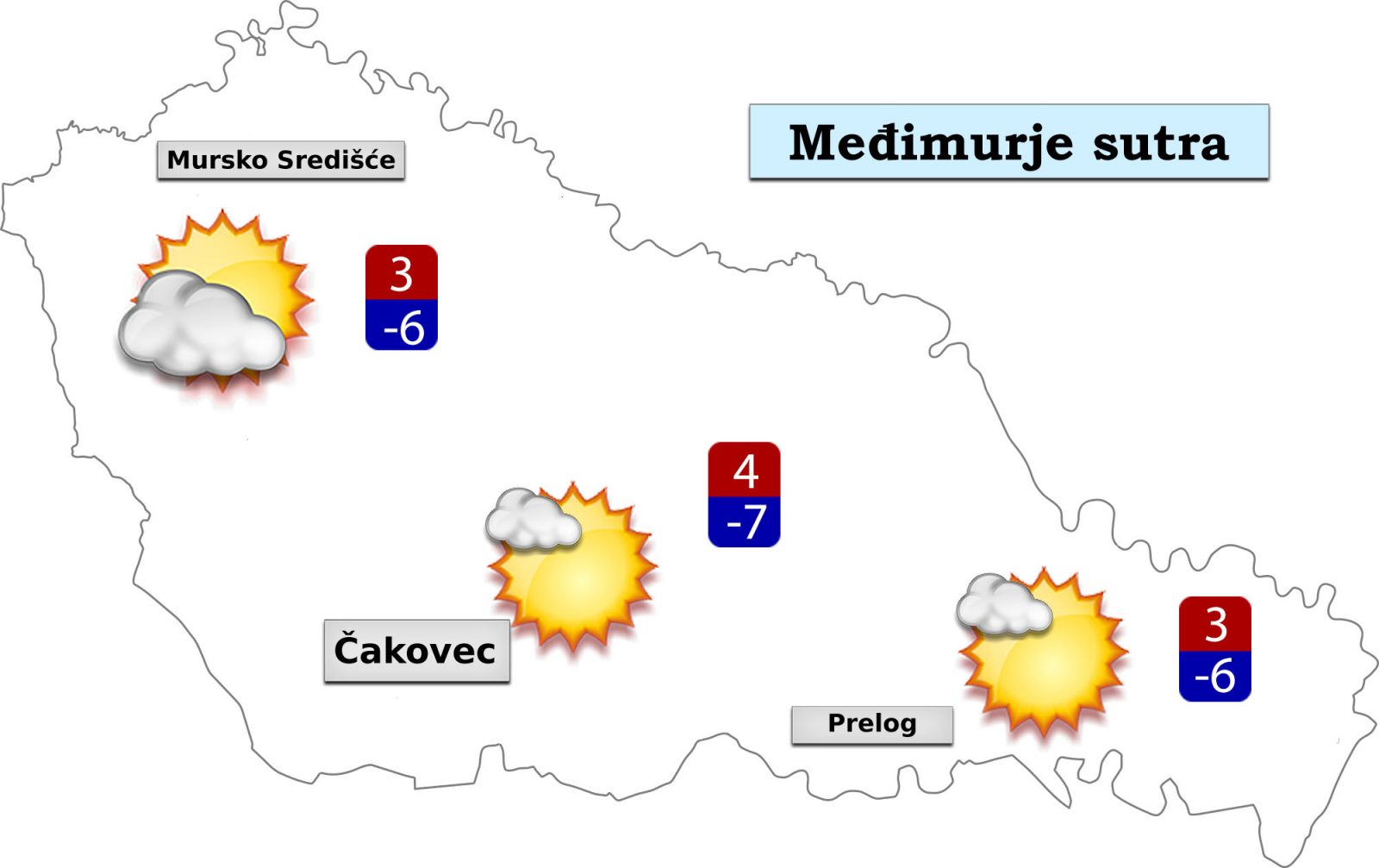 Vremenska prognoza za srijedu