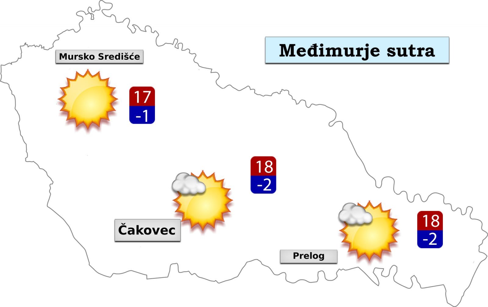 Vremenska prognoza za petak