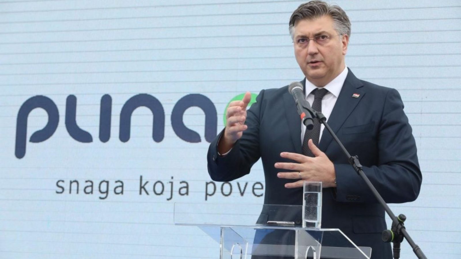 14.03.2025., Bosiljevo - Predsjednik Vlade Andrej Plenković sudjelovao je na svečanom obilježavanju završetka radova na plinovodu Zlobin-Bosiljevo te početka radova na plinovodu Lučko-Zabok. Photo: Robert Anic/PIXSELL