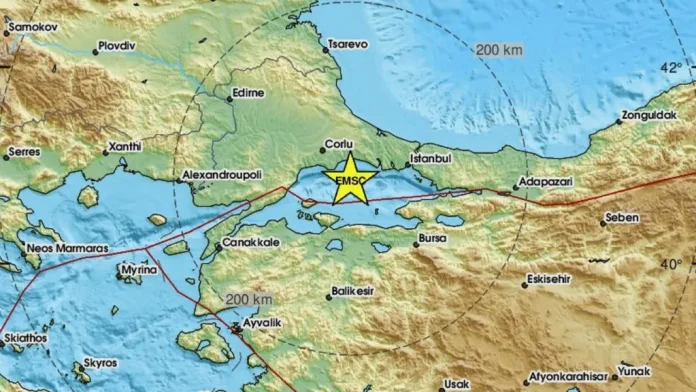 karta, potres Istanbul