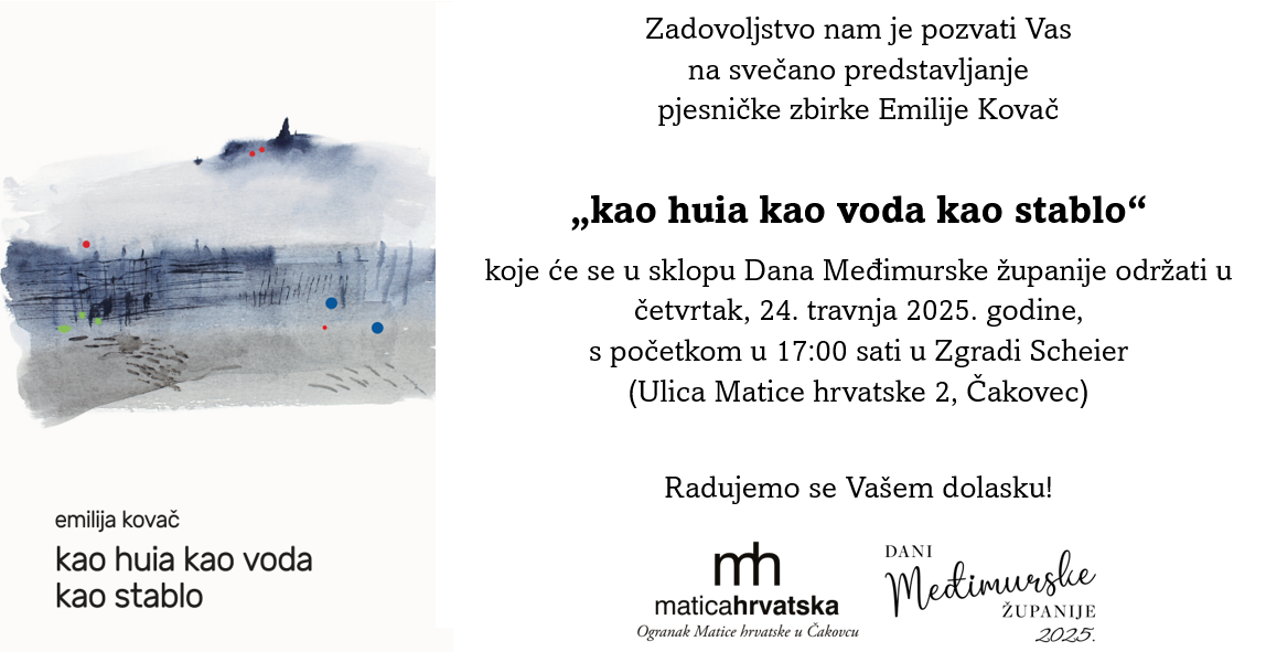 Najava: Emilija Kovač predstavlja zbirku "kao huia kao voda kao stablo"