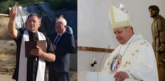 Svećenik Vladimir Vizir i biskup Vjekoslav Huzjak