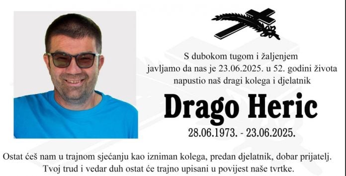 Drago Heric - osmrtnica