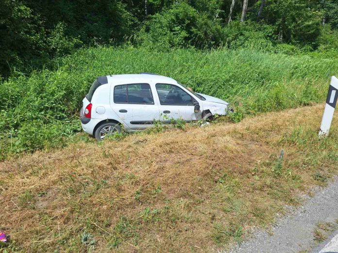 sivi auto u jarku