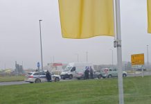 Prometna nesreća kod Galerije Sjever u Čakovcu, policija na terenu prometna nesreća kod Galerije Sjever