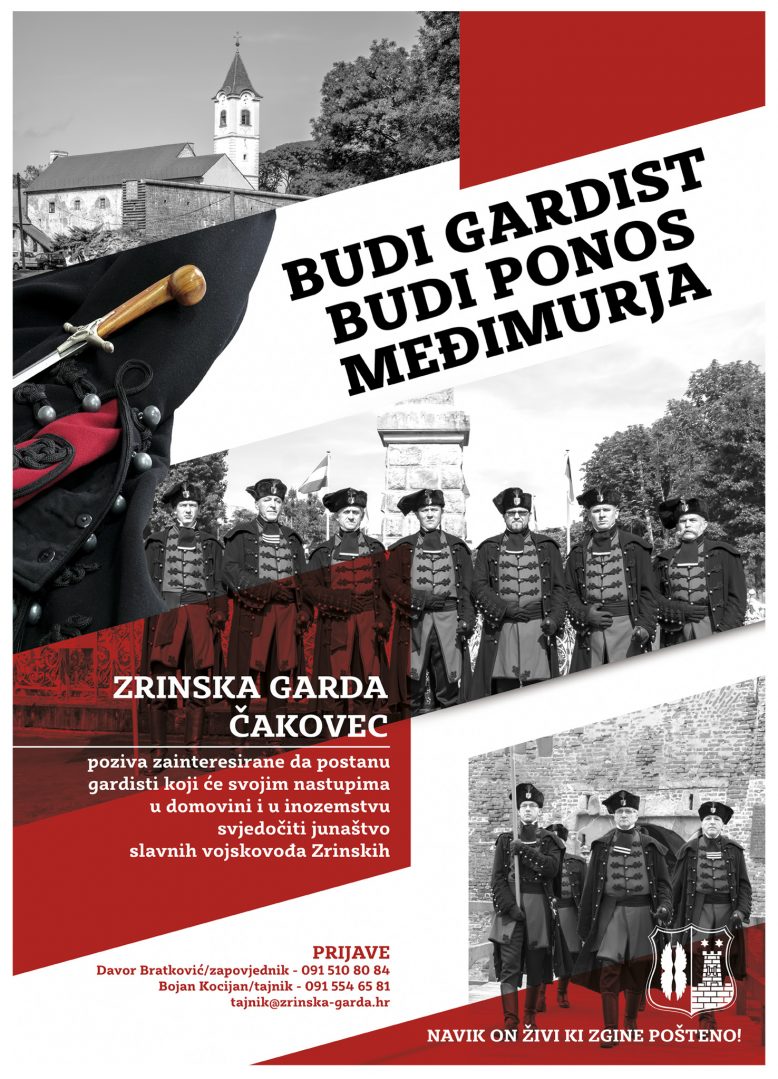 Poziv - plakat - postani gardist Zrinske garde