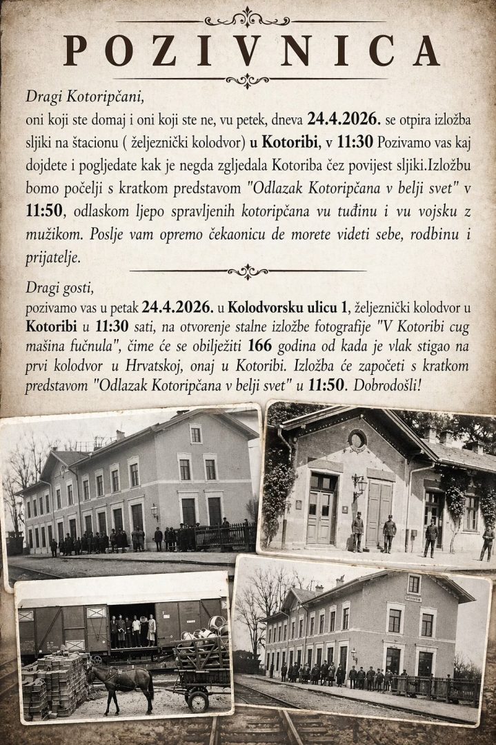Poziv na izložbu V Kotoribi cug mašina fučnula