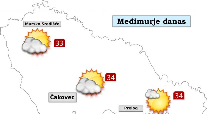 Srijeda donosi pretežno sunčano i vruće vrijeme, poslijepodne uz umjeren razvoj oblaka. Vjetar slab do umjeren sjevernih smjerova. Jutarnja temperatura od 19 do 22°C, a najviša dnevna od 32 do 34°C. U četvrtak će biti pretežno sunčano i vruće. Vjetar slab sjevernih smjerova. Jutarnja temperatura od 18 do 22°C, a najviša dnevna od 33 do 35°C.